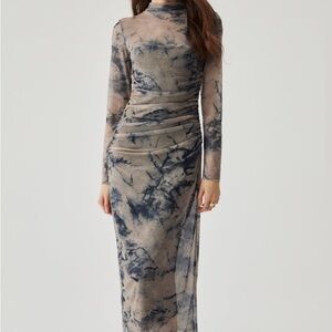 Commense Tie-Dye Long Sleeve Dress